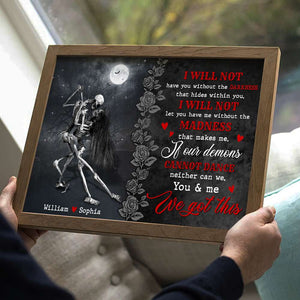 If Our Demons Cannot Dance Neither Can We Personalized Skeleton Couple Canvas Print, Gift For Couple - Poster & Canvas - GoDuckee