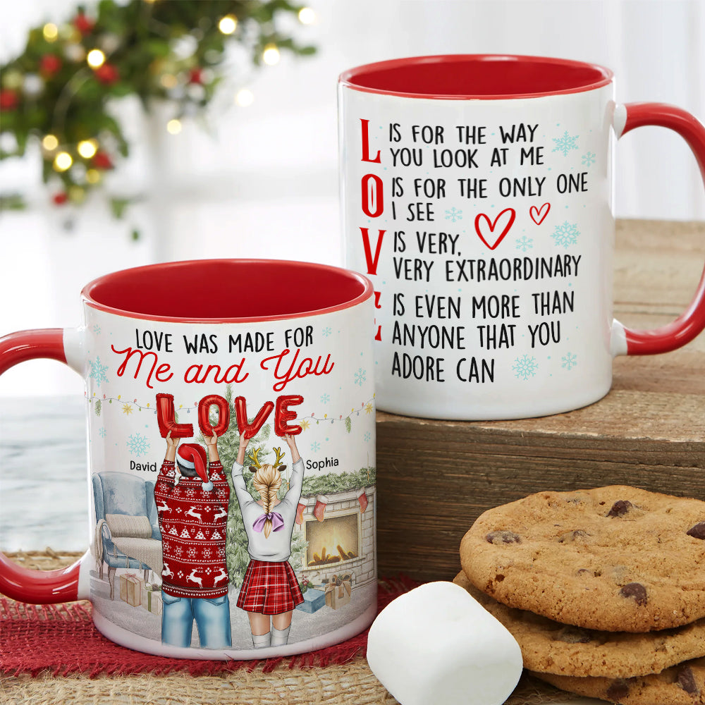 Couple Love Was Made For You And Me, Personalized Accent Mug - Coffee Mug - GoDuckee