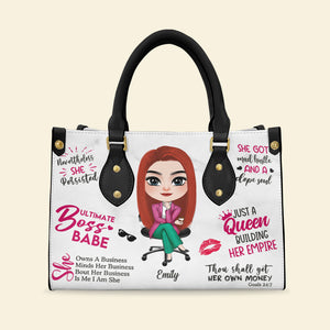 Just A Queen Building Her Empire, Girl Boss Leather Bag - Leather Bag - GoDuckee