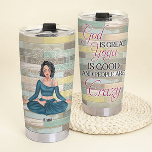 God Is Great Yoga Is Good Personalized Yoga Tumbler - Tumbler Cup - GoDuckee