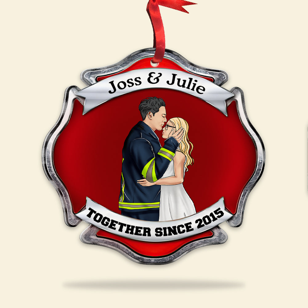Firefighter Couple Badge You And Me We Got This Personalized Custom Shape Ornament - Ornament - GoDuckee