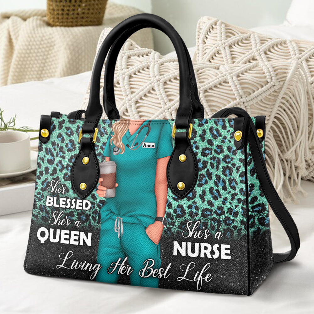 She Is Personalized Leather Handbag