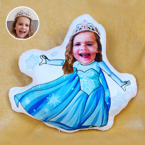 Custom Face Pillow, Love Family, Little Frozen Queen - Pillow - GoDuckee