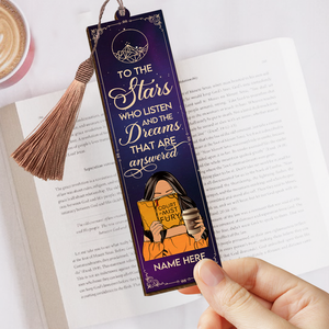 Book To The Stars Who Listen And The Dreams That Are Answered Personalized Wooden Bookmark - Bookmarks - GoDuckee