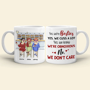 We're Besties, Best Friend Bar Girl Chilling White Mug - Coffee Mug - GoDuckee