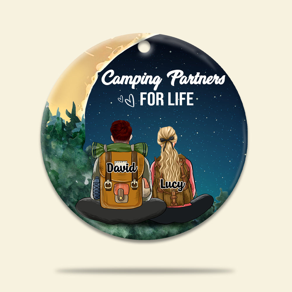 Couple Camping Partners For Life - Personalized Ornament - Ornament - GoDuckee