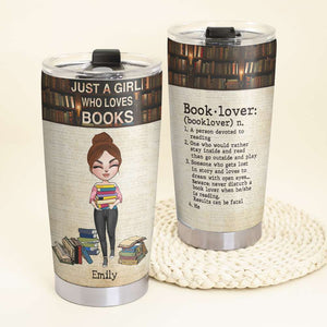 Personalized Book Lover Tumbler Cup - Book Lover Definition - Girl Dolls - Tumbler Cup - GoDuckee