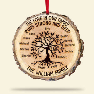 Family Tree The Love In Our Family, Personalized Wood Ornament - Ornament - GoDuckee