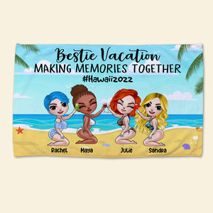 Bestie Vacation - Personalized Beach Towel - Gift For Friends/Besties - Cool Summer Girls - Beach Towel - GoDuckee