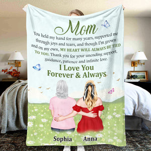 My Heart Will Always Be Tied To You - Personalized Mother's Day Blanket - Gift For Family - Blanket - GoDuckee