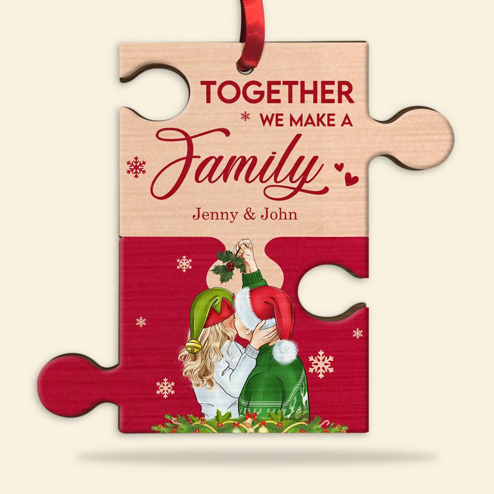 Together We Make A Family, Personalized Couple Acrylic Shape Onarment, Christmas Gift - Ornament - GoDuckee