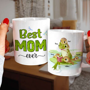 Best Mom Ever Personalized Coffee Mug, Gift For Mom, Cute Frog Mom and Kids Mug - Coffee Mug - GoDuckee