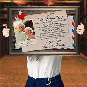 Custom Old Couple Photo Poster - To My Old Grumpy Wife - Poster & Canvas - GoDuckee