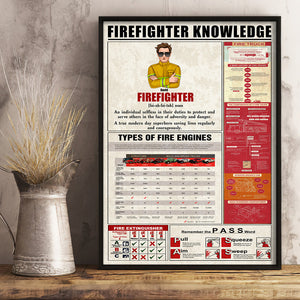 Firefighter Knowledge Personalized Canvas Printed, Gift For Firefighter - Poster & Canvas - GoDuckee