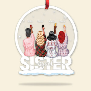 Sister Squad Christmas, Acrylic Personalized Shape Ornament Gift For Besties - Ornament - GoDuckee