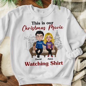 This Is Our Christmas Movie Watching Shirt Personalized Movie Couple Shirt, Gift For Couple - Shirts - GoDuckee