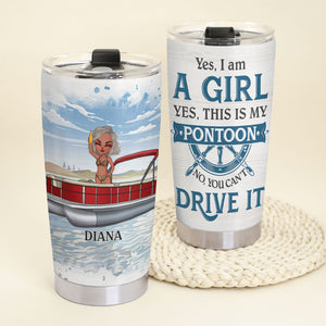 Personalized Pontoon, TritoonTumbler Cup - You Can't Drive It - Tumbler Cup - GoDuckee