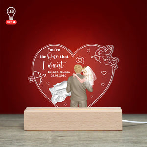 You're The One That I Want - Gift For Couple - Led Light Wooden Base - Led Night Light - GoDuckee