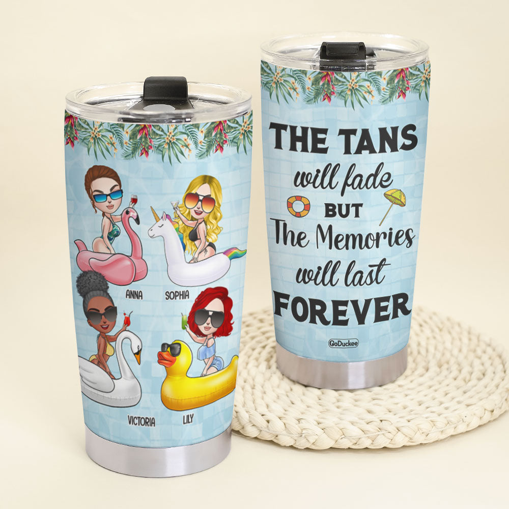 Personalized Beach Girls Tumbler - Sun Tan The Tan Will Fade