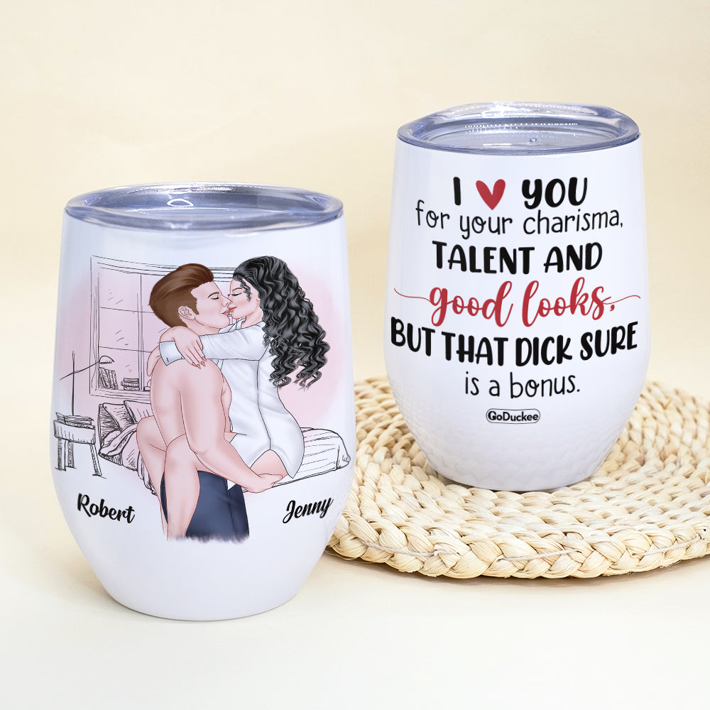 Personalized Funny Couple Tumbler - All My Naughty Thoughts Involve Me -  GoDuckee