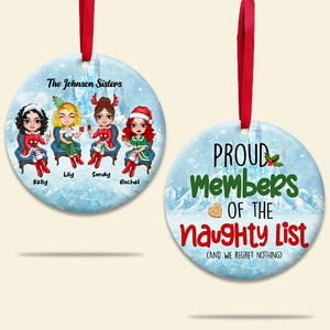 Personalized Naughty Besties Ornament, Proud Member Of The Naughty List - Ornament - GoDuckee