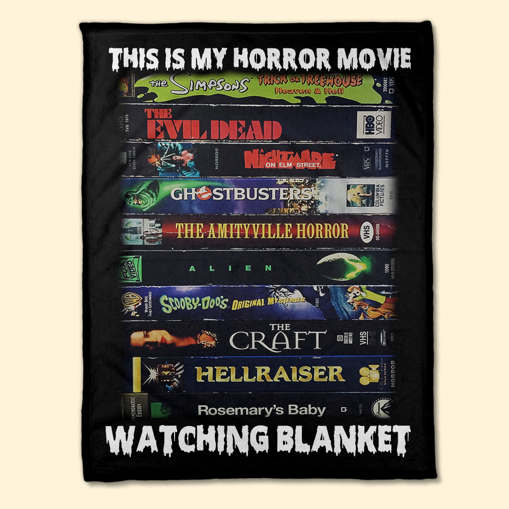 This Is My Horror Movie Watching Blanket Personalized Blanket, Gift For Halloween - Blanket - GoDuckee