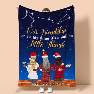 Personalized Christmas Zodiac Sister Blanket - Our Friendship Isn't A Big Thing It's A Million Little Things - Blanket - GoDuckee