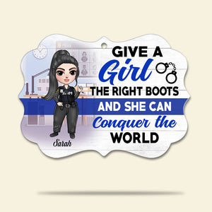 Female Police Give A Girl The Right Boots - Personalized Ornament - Ornament - GoDuckee