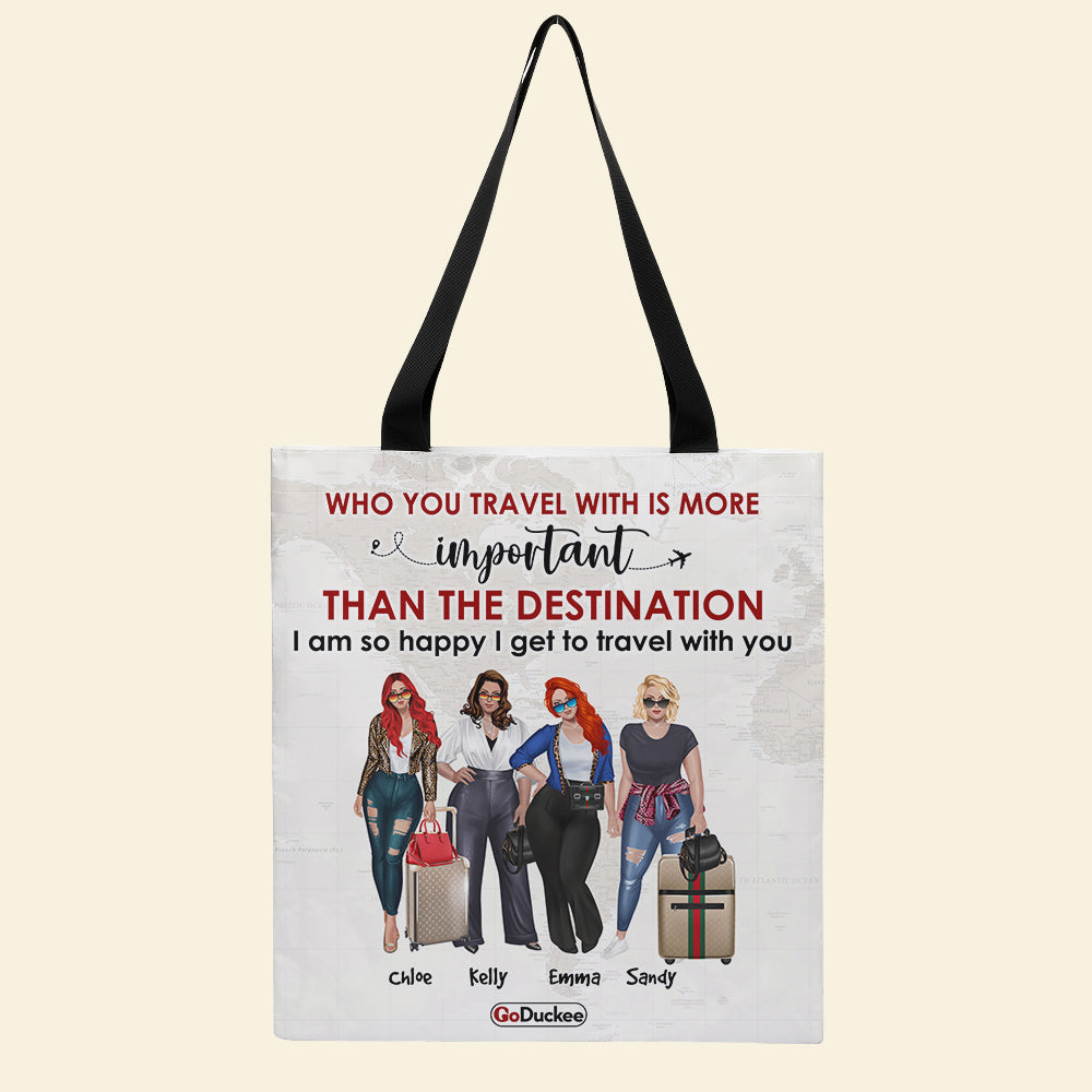 Personalized All Over Tote Bag - I Am So Happy I Get To Travel With You - Tote Bag - GoDuckee