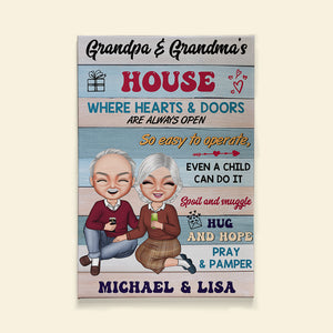 Where Hearts & Doors Are Always Open So Easy To Operate, Anniversary Couple Married Canvas Poster - Poster & Canvas - GoDuckee