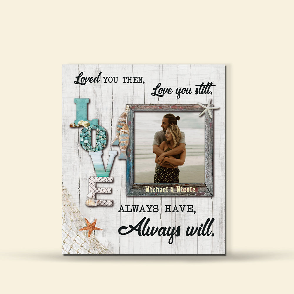 Loved You Then, Love You Still - Custom Photo 2 Layers Wood Sign - Gift For Couple - Wood Sign - GoDuckee