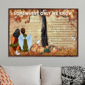 Personalized Autumn Couple Canvas Print, Somewhere Only We Know - Poster & Canvas - GoDuckee