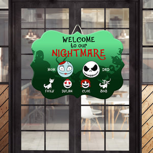 Welcome To Our Nightmare Personalized Halloween Wood Sign - Wood Sign - GoDuckee