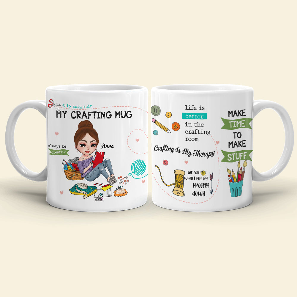 Life Is Better In The Crafting Room Personalized Craft Mug - Coffee Mug - GoDuckee