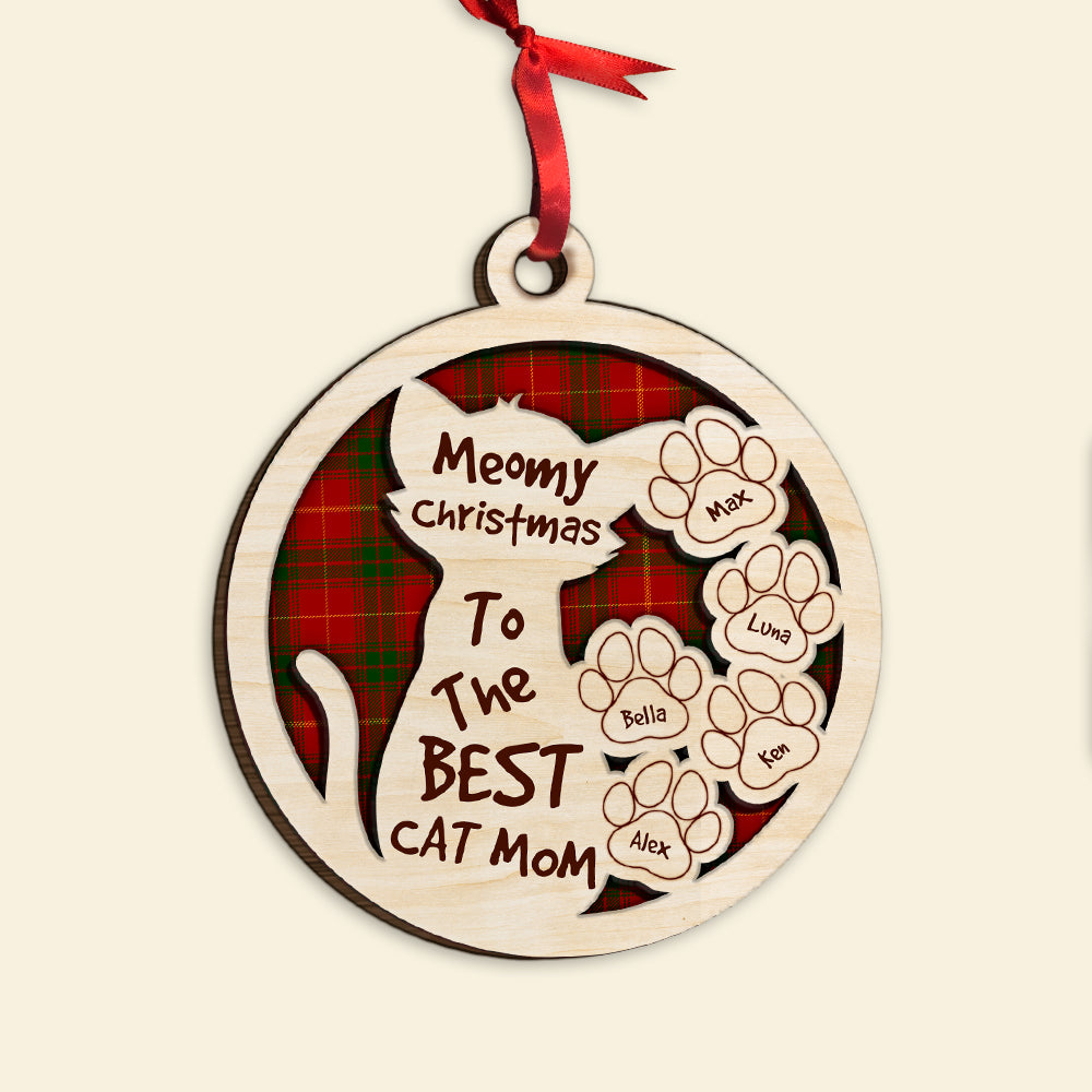 To The Best Cat Mom - Personalized Christmas Ornament - Gift for Cat Lovers - Ornament - GoDuckee