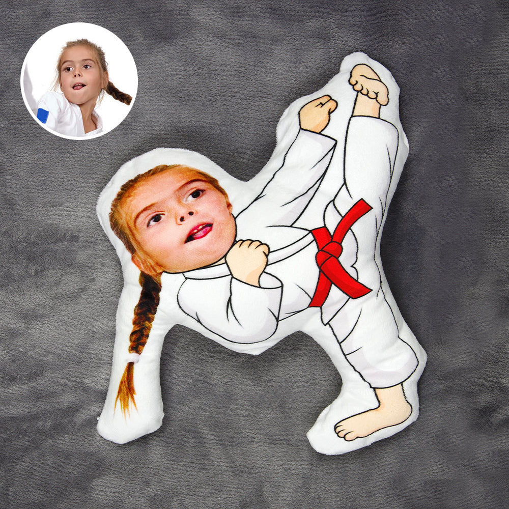 Custom Face Pillow, Love Family, Karate Girl - Pillow - GoDuckee