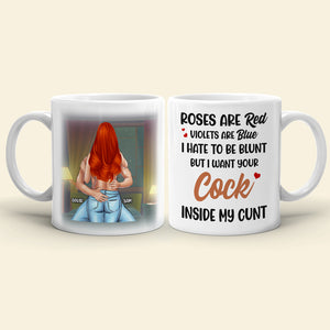 Personalized Naughty Couple Mug, Roses Are Red Violets Are Blue - Coffee Mug - GoDuckee