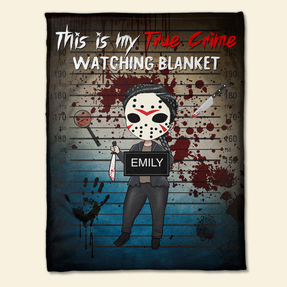 Personalized Horror Girl Blanket - This Is My True Crime Watching Blanket - Blanket - GoDuckee