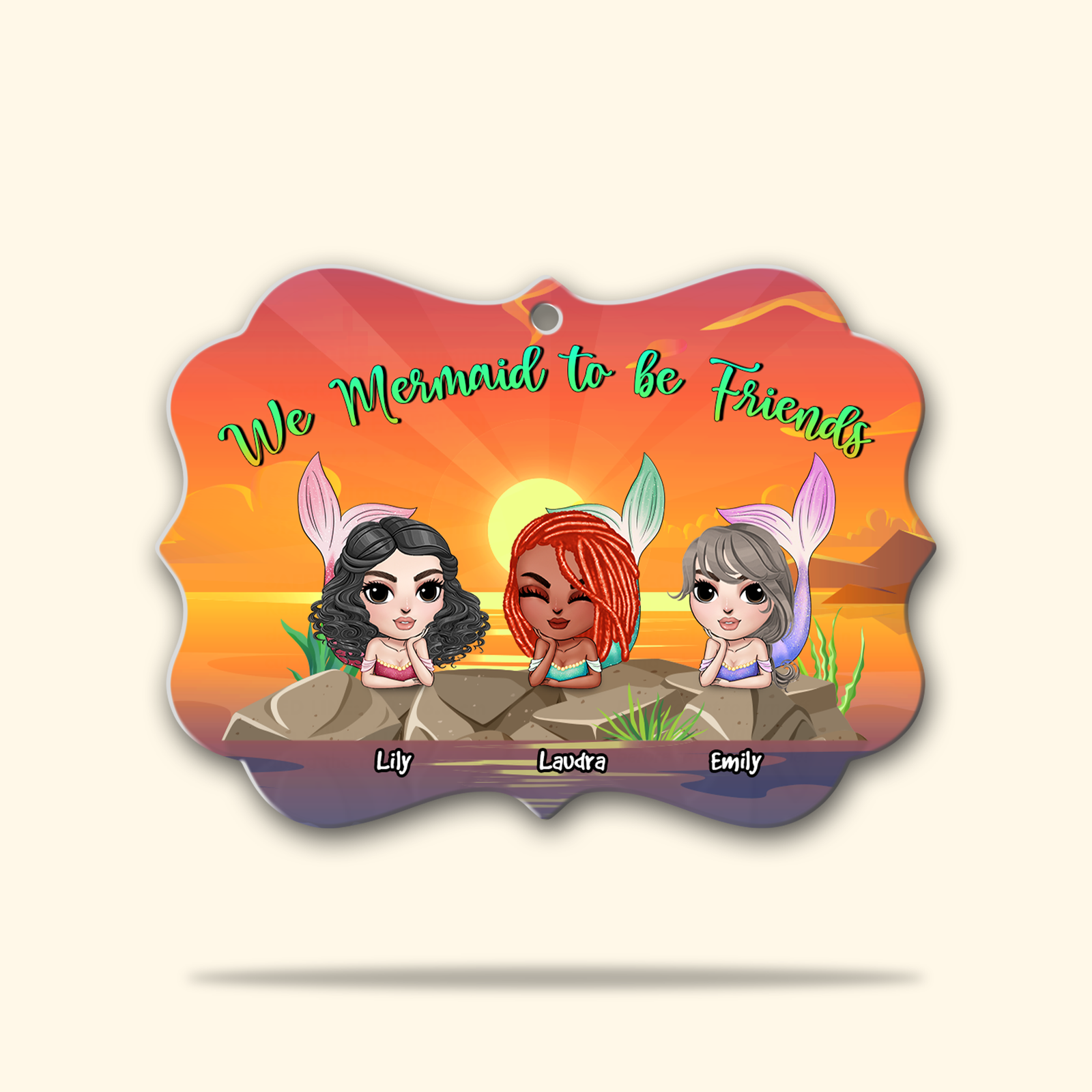 We Mermaid To Be Friends - Personalized Mermaid Ornament - Christmas Gift For Best Friends, Soul Sisters, Girl Doll - Ornament - GoDuckee