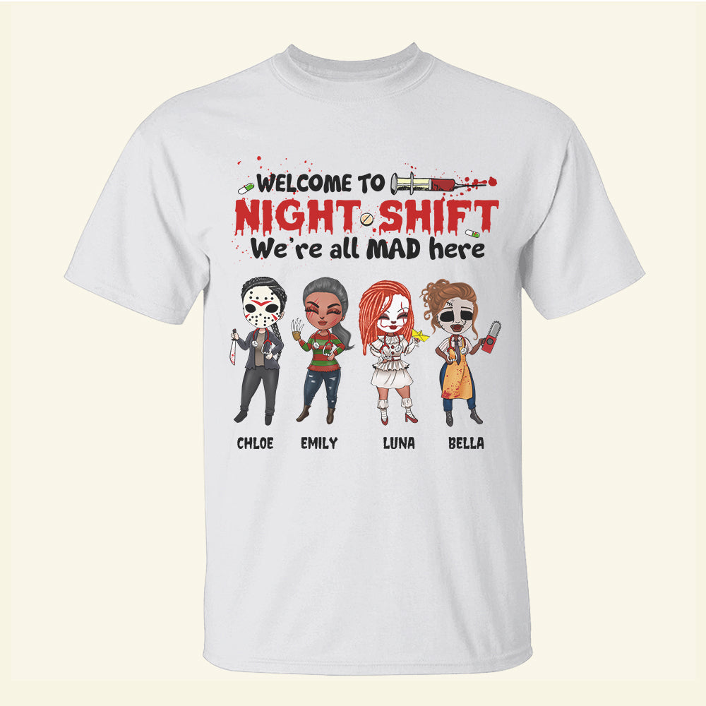 Personalized Horror Gifts For Nurse Girl Doll, Welcome To Night Shift - Custom Shirts - Shirts - GoDuckee