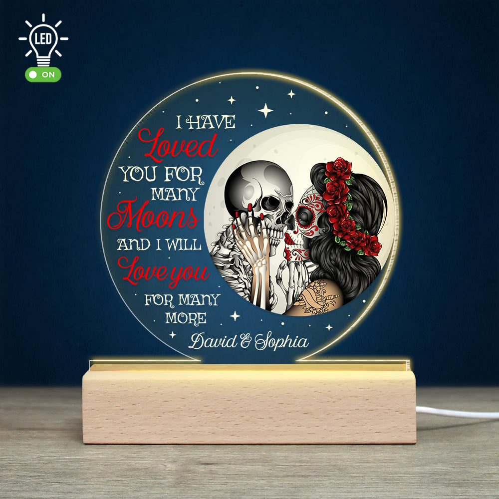I Will Love You For Many More, Personalized Couple 3D Led Light Wooden Base - Led Night Light - GoDuckee