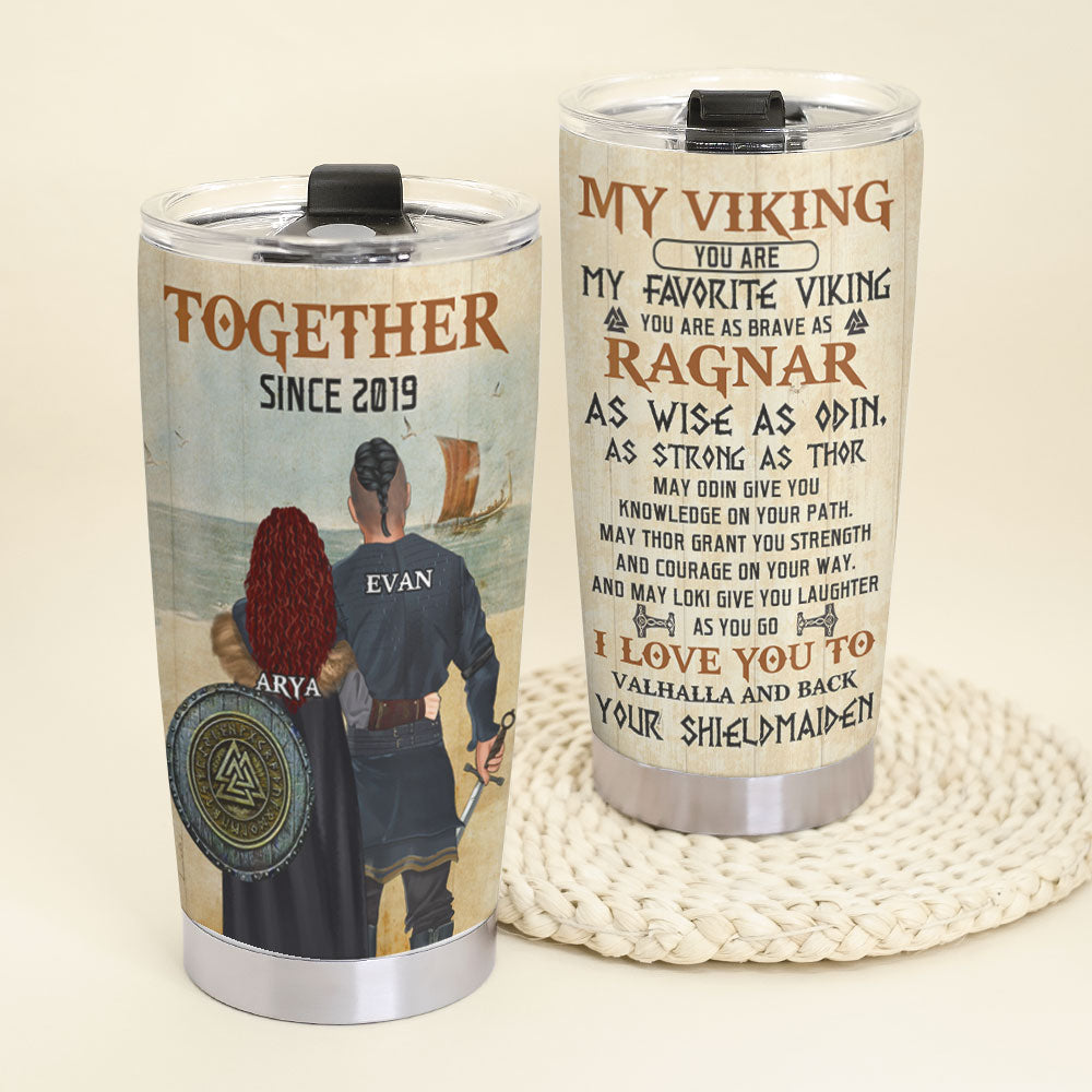Personalized Viking Couple Tumbler - You Are My Favourite Viking - Tumbler Cup - GoDuckee