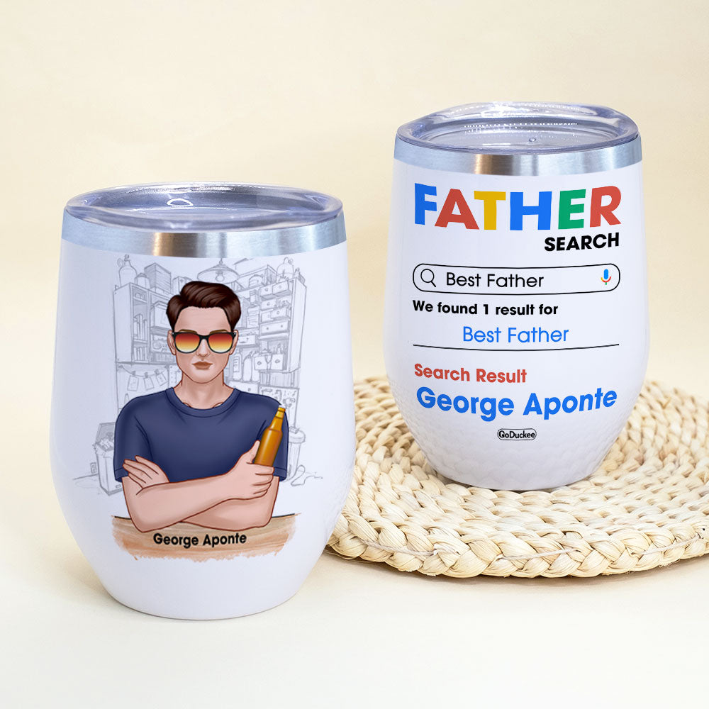 Personalized Drinking Man Wine Tumbler - Father Google Search - We Found 1 Result For Best Father - Wine Tumbler - GoDuckee