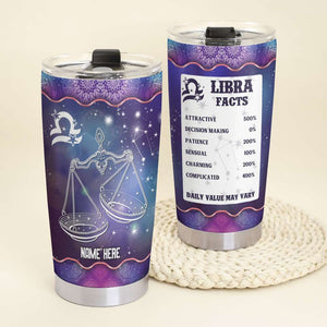 Horoscope Zodiac Libra Facts - Personalized Tumbler Cup - Libra Gifts - Tumbler Cup - GoDuckee