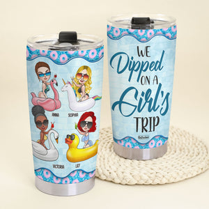 We Dipped On A Girl's Trip Personalized Summer Friends Tumbler Cup , Gift For Friends - Tumbler Cup - GoDuckee