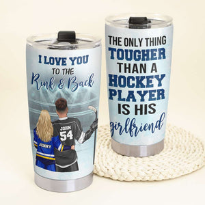 Personalized Hockey Couple Tumbler Cup - The Only Thing Tougher - Tumbler Cup - GoDuckee