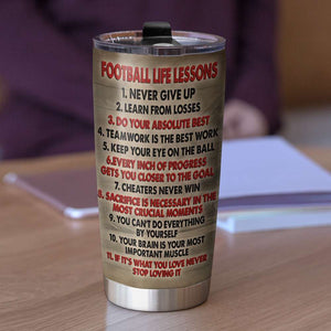 American Football Player - Personalized Tumbler - Life Lessons Learn From Losses - Tumbler Cup - GoDuckee