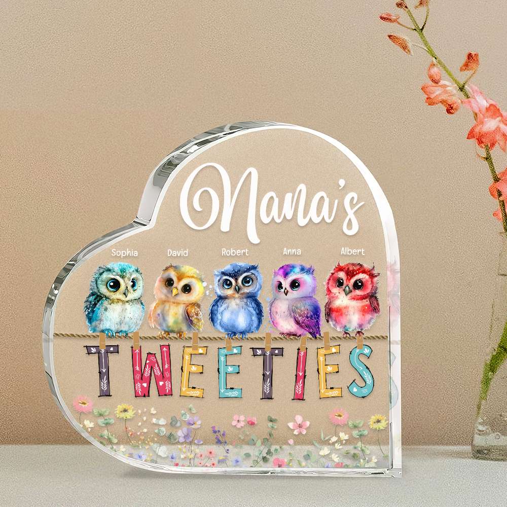 Grandma's Tweeties, Personalized Acrylic Plaque, Cute Little Birds Plaque, Gift For Grandparents - Decorative Plaques - GoDuckee
