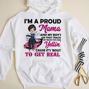 Racing Girl Mother's Day I'm A Proud Mama And My Boy's On That Track Personalized Shirt Gift For Loved Ones - Shirts - GoDuckee