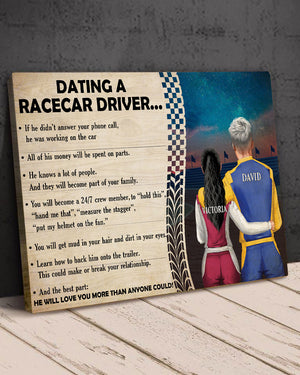 Personalized Racing Couple Poster - Dating A Racecar Driver - Dirt Track - Poster & Canvas - GoDuckee